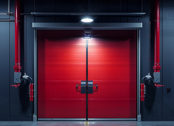 Sekční požární uzávěr v průmyslovém objektu