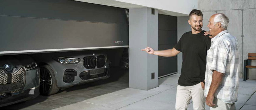 Rodina s garážovými vraty